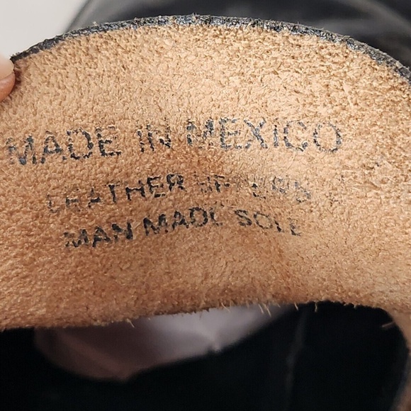 Vintage NaNa Industrial Black Leather Lace Up Boot Steel Toe Distressed RARE 6 - Picture 13 of 16